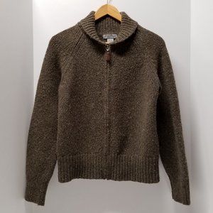 Eddie Bauer Green Wool Blend Sweater Jacket